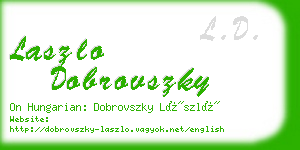 laszlo dobrovszky business card